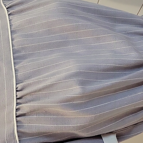 VINTAGE 80s Patty O'Neil midi dress grey with white pinstripes - Picture 3 of 6